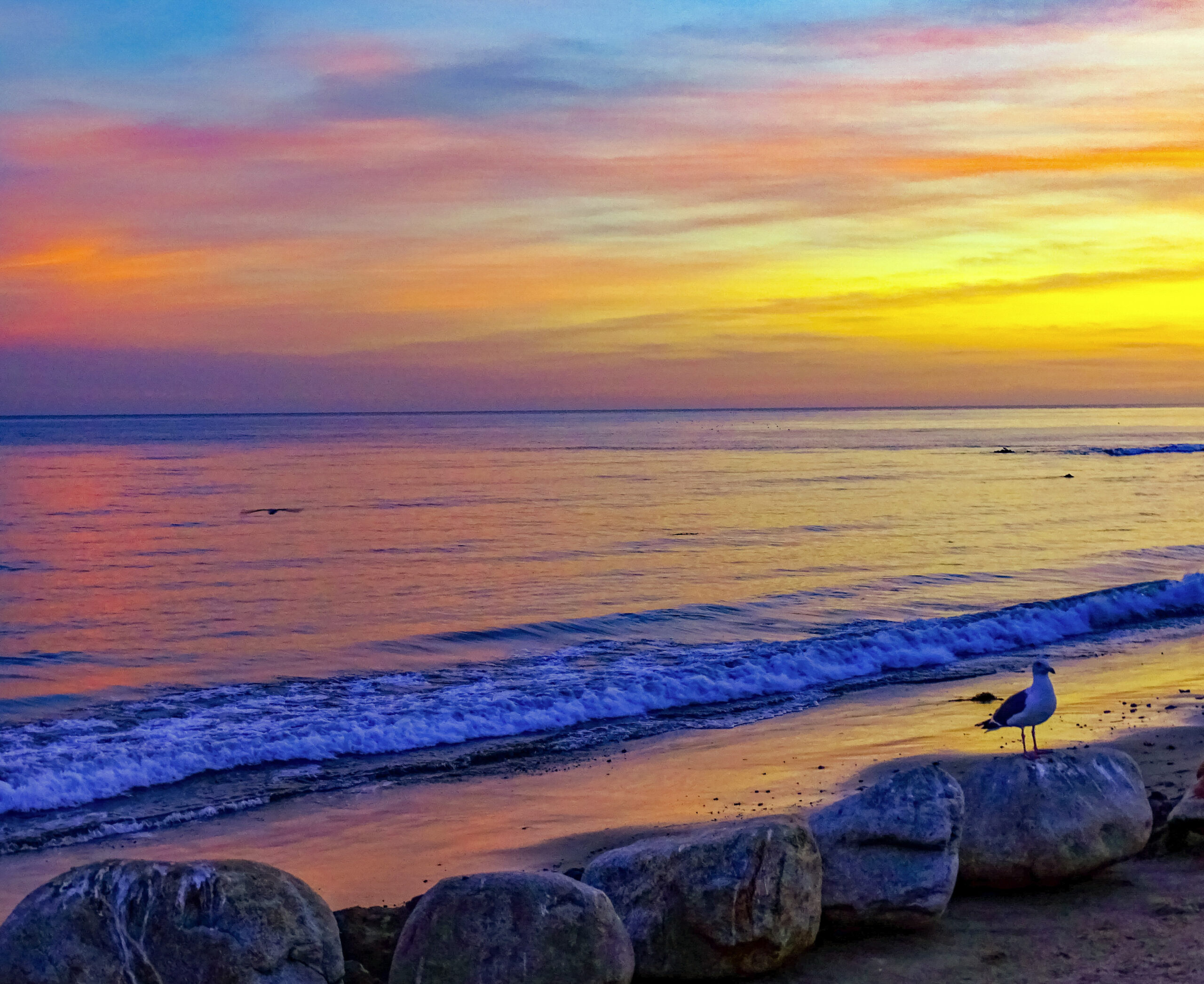 Sunset on the California coast at Malibu